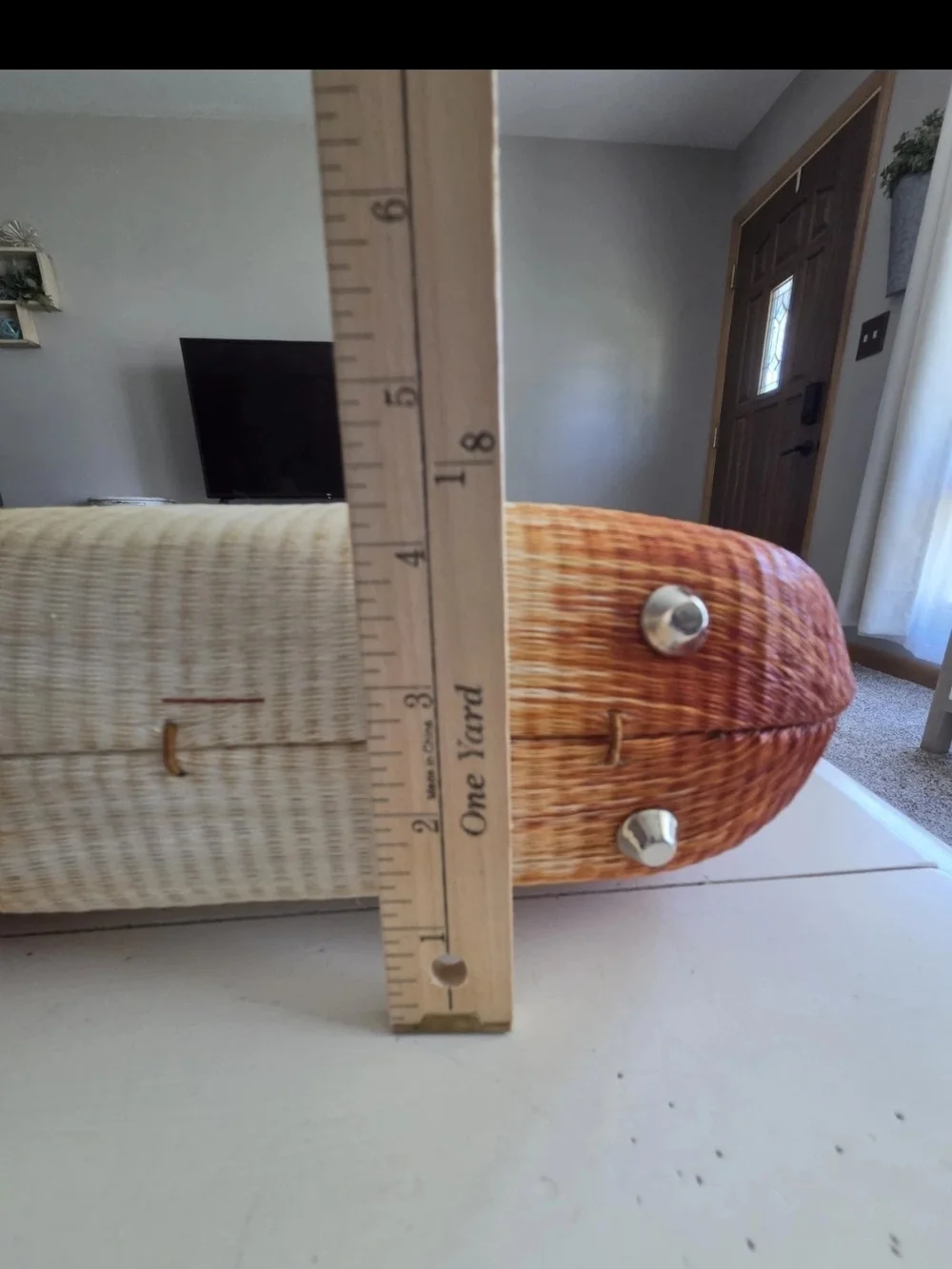 Le Sac Style Woven Straw Ombre Handbag, Terracotta Hardbody Boho Purse
